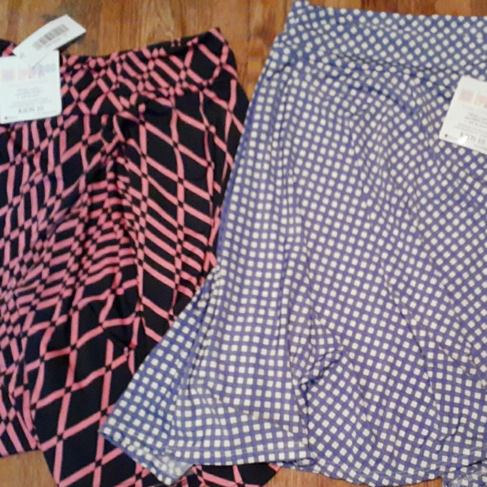 2 girl's size 10 NWT lularoe brand skirts